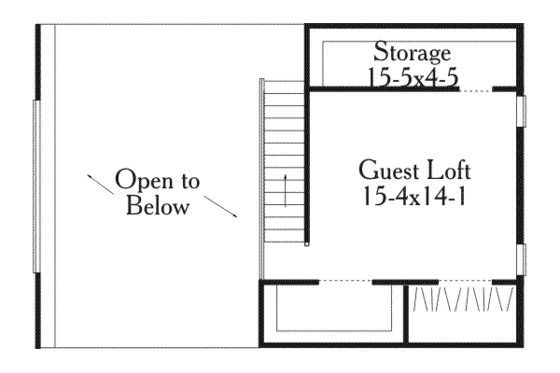 Floor Plan - Upper Floor for Farmhouse House Plan #406-178 - 2 bed, 1 bath