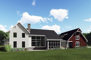 Exterior - Rear Elevation for Farmhouse House Plan #1088-9 - 5 bed, 4.5 bath