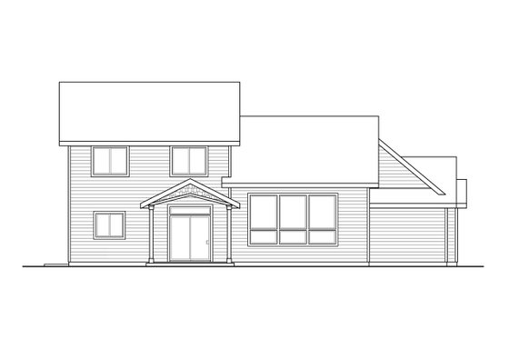 Exterior - Rear Elevation for Traditional House Plan #124-1126 - 3 bed, 2.5 bath