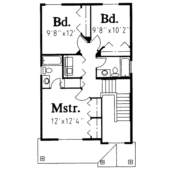 Traditional Floor Plan - Upper Floor Plan #303-347