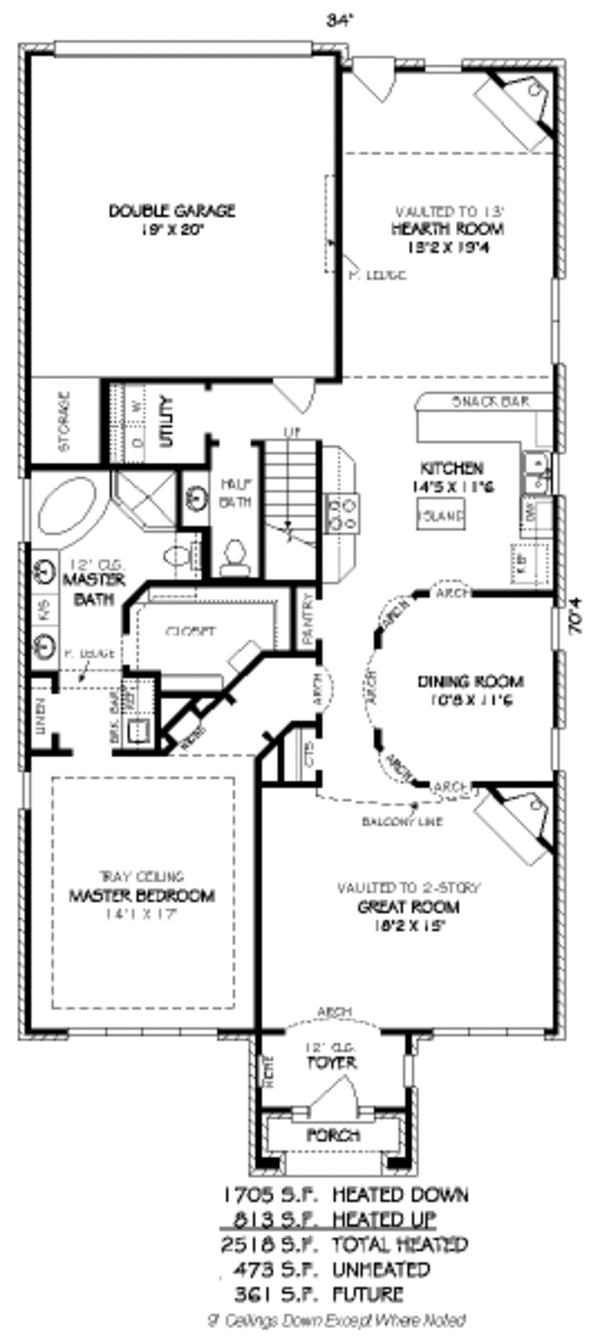 European Floor Plan - Main Floor Plan #424-233