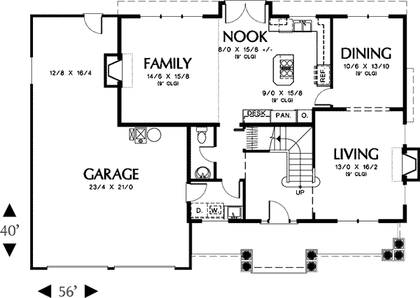 House Plan Design - Craftsman Floor Plan - Main Floor Plan #48-219