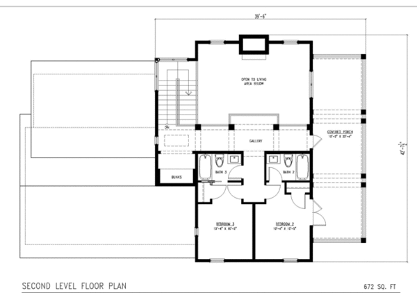 Beach Floor Plan - Upper Floor Plan #443-1