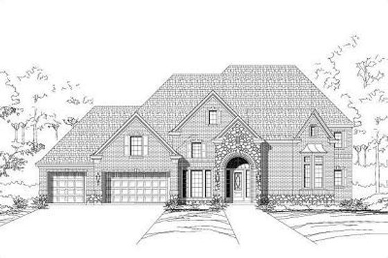 Exterior - Front Elevation for Traditional House Plan #411-307 - 5 bed, 3.5 bath