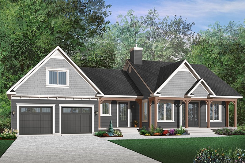 Dream House Plan - Exterior - Front Elevation 6 for Farmhouse House Plan #23-642 - 2 bed, 1 bath