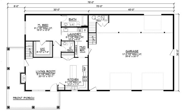 House Blueprint - Barndominium Floor Plan - Main Floor Plan #1064-183