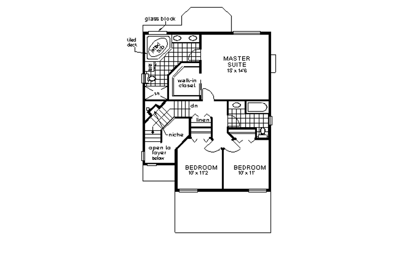 Home Plan - Floor Plan - Upper Floor for Traditional House Plan #18-283 - 3 bed, 3 bath