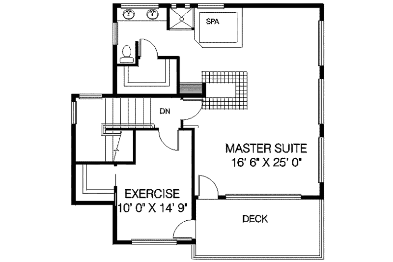 Home Plan - Floor Plan - Upper Floor for Bungalow House Plan #60-377 - 2 bed, 2 bath