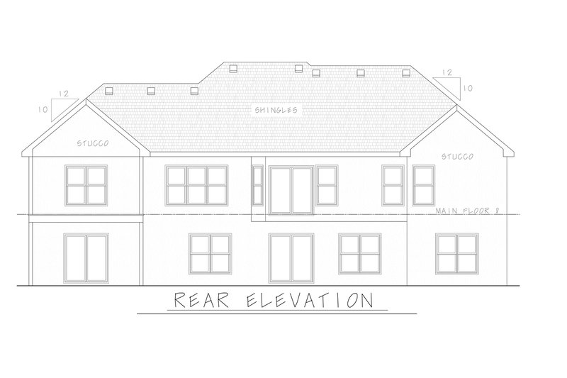 Dream House Plan - Exterior - Rear Elevation for European House Plan #20-2612 - 4 bed, 3 bath