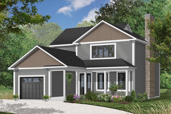 Exterior - Front Elevation 3 for Country House Plan #23-259 - 3 bed, 2.5 bath