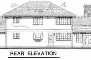 Exterior - Rear Elevation for Traditional House Plan #18-8971 - 3 bed, 2.5 bath