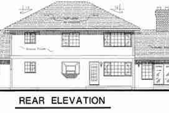 Exterior - Rear Elevation for Traditional House Plan #18-8971 - 3 bed, 2.5 bath