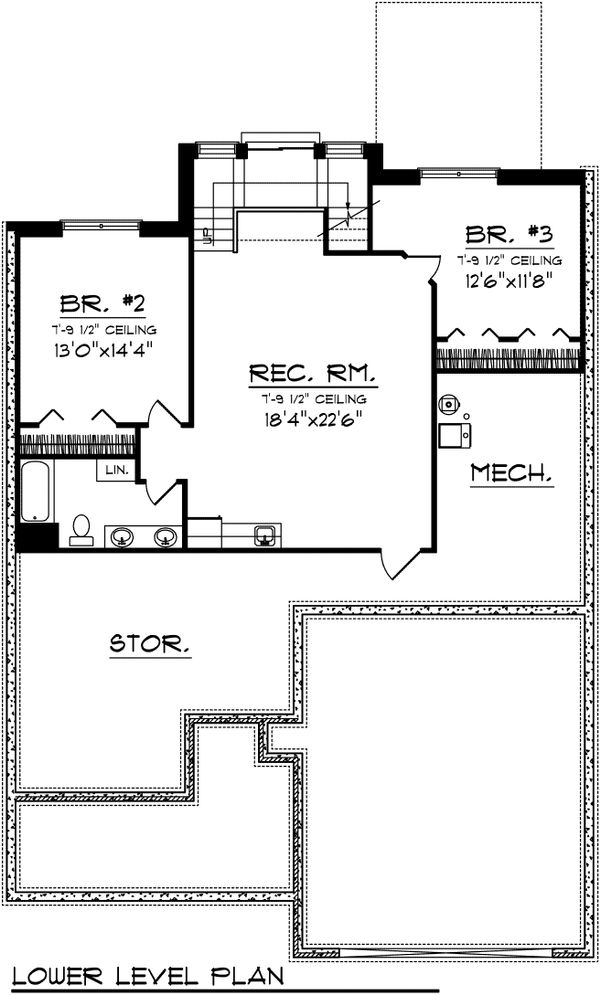 Home Plan - Floor Plan - Lower Floor Plan #70-1105