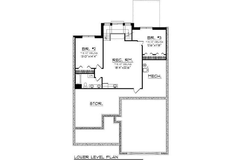 Home Plan - Floor Plan - Lower Floor House Plan #70-1105 - 3 bed, 2.5 bath