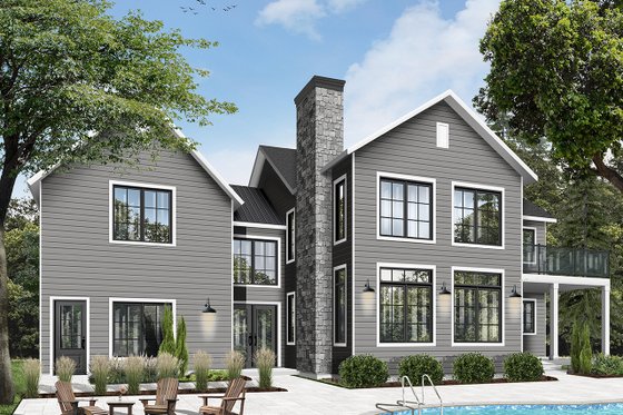 Exterior - Rear Elevation 2 for Farmhouse House Plan #23-2688 - 5 bed, 3 bath