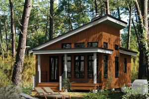 Cabin Exterior - Front Elevation Plan #25-4286