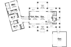 Floor Plan - Main Floor for Modern House Plan #455-391 - 3 bed, 2.5 bath