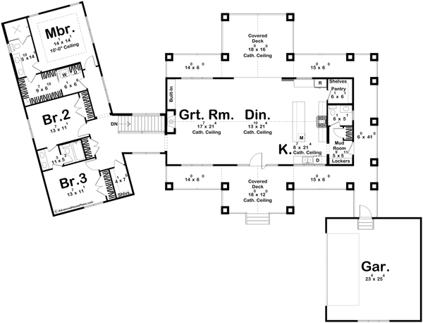 Modern Floor Plan - Main Floor Plan #455-391
