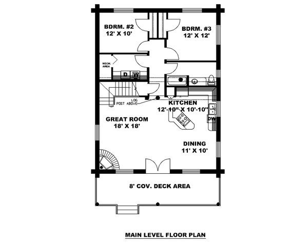 Home Plan - Log Floor Plan - Main Floor Plan #117-1060