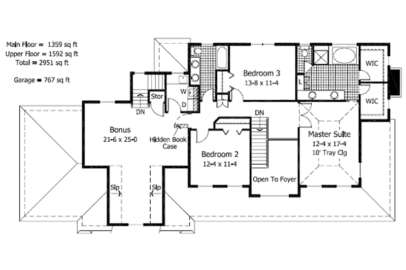 Home Plan - Floor Plan - Upper Floor for Traditional House Plan #51-360 - 3 bed, 2.5 bath