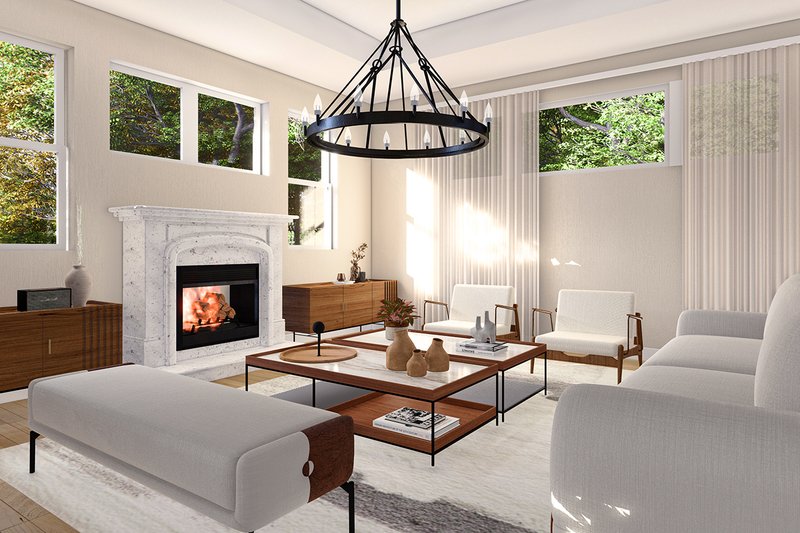 Architectural House Design - Interior - Family Room for Contemporary House Plan #124-1393 - 3 bed, 2 bath
