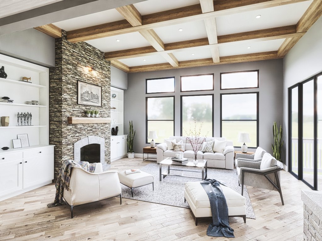Interior - Family Room 1 for Craftsman House Plan #54-697 - 4 bed, 4.5 bath
