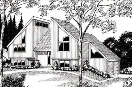 Exterior - Front Elevation for Modern House Plan #312-840 - 4 bed, 2 bath