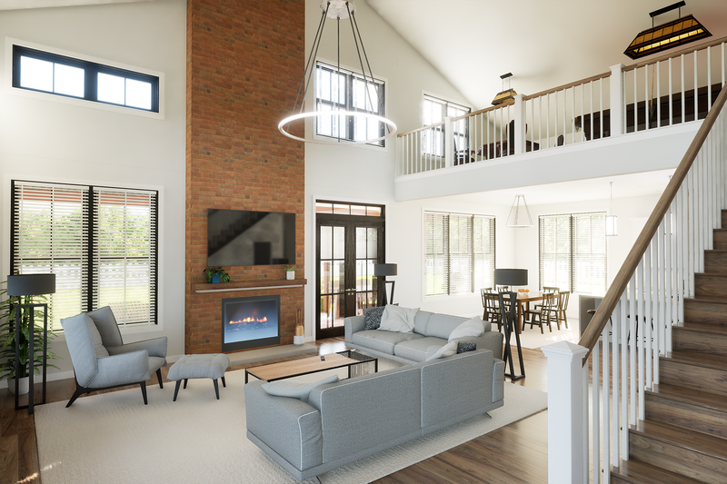 House Blueprint - Interior - Family Room 3 for Barndominium House Plan #48-1204 - 4 bed, 3.5 bath