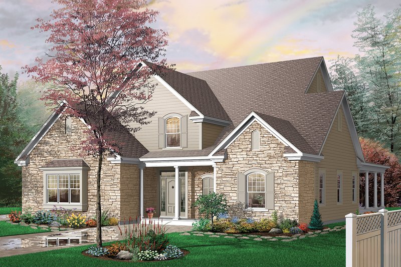 Home Plan - Front View - 3000 square foot Traditional home