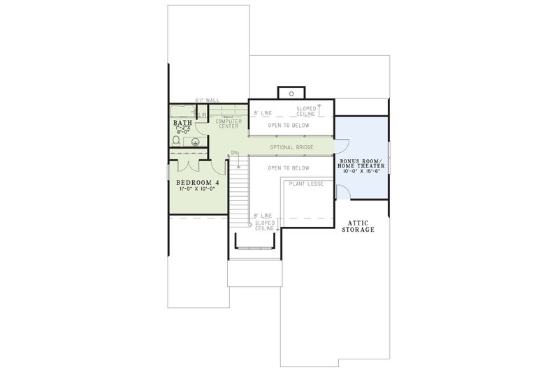 Home Plan - Floor Plan - Upper Floor for European House Plan #17-122 - 4 bed, 3 bath