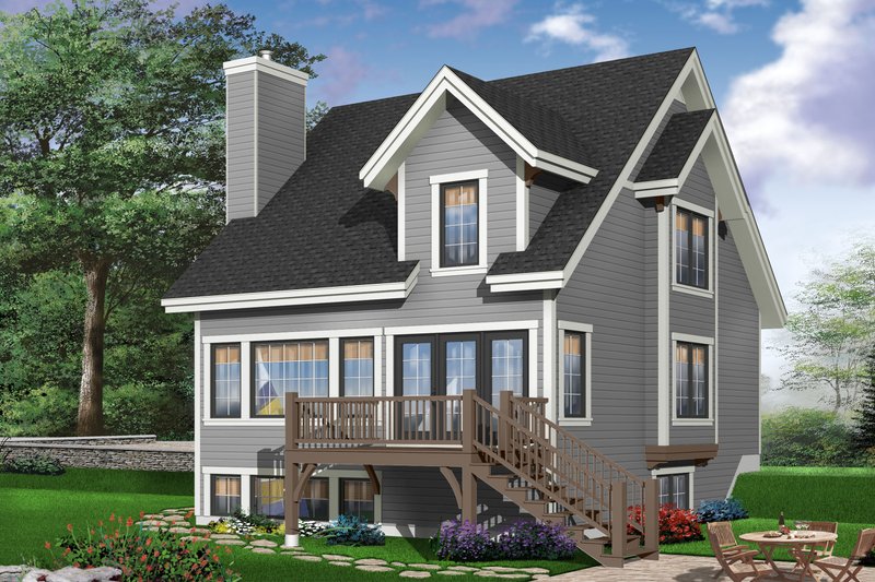 Dream House Plan - Exterior - Rear Elevation 3 for Traditional House Plan #23-663 - 3 bed, 1.5 bath