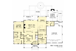 Floor Plan - Main Floor for Farmhouse House Plan #929-1039 - 4 bed, 3.5 bath