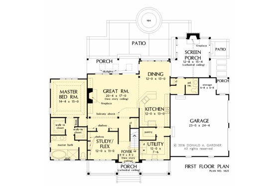 Floor Plan - Main Floor for Farmhouse House Plan #929-1039 - 4 bed, 3.5 bath