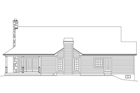 Exterior - Rear Elevation for Country House Plan #57-641 - 3 bed, 3 bath