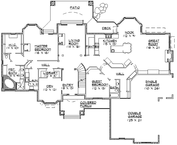 Dream House Plan - European Floor Plan - Main Floor Plan #5-216