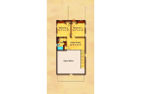 Floor Plan - Upper Floor for Traditional House Plan #442-5 - 3 bed, 2.5 bath