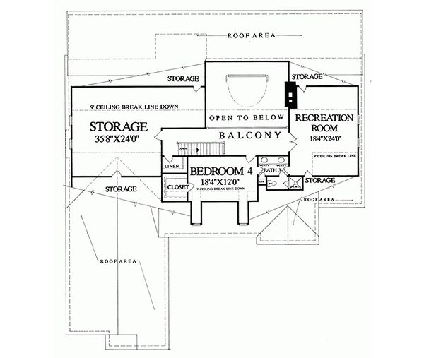 Architectural House Design - Country Floor Plan - Upper Floor Plan #137-279