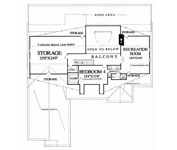 Country Floor Plan - Upper Floor Plan #137-279