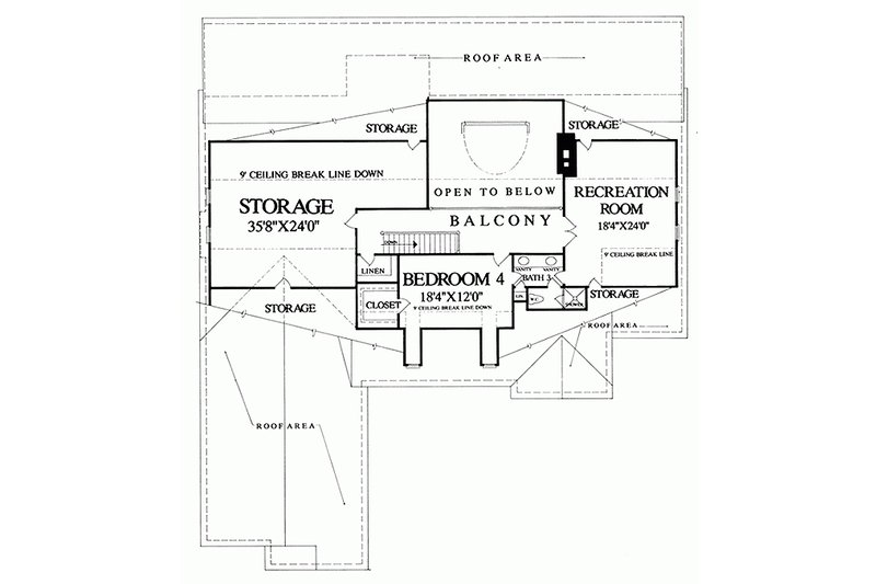 Dream House Plan - Floor Plan - Upper Floor for Country House Plan #137-279 - 4 bed, 3.5 bath