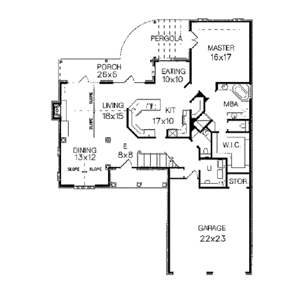 Cottage Floor Plan - Main Floor Plan #15-202