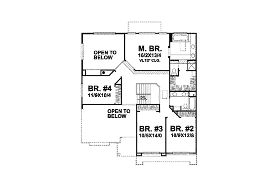 Floor Plan - Upper Floor House Plan #50-241 - 4 bed, 2.5 bath