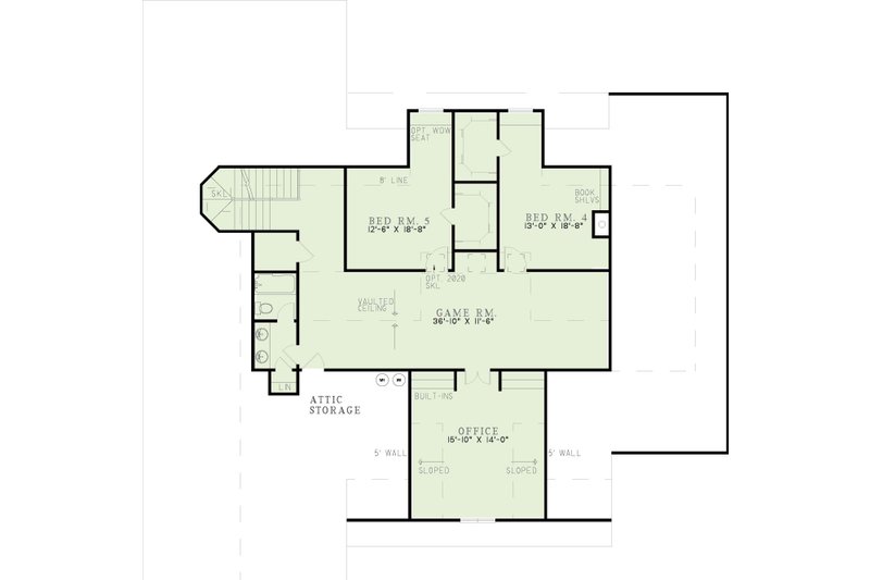 Home Plan - Floor Plan - Upper Floor for Craftsman House Plan #17-244 - 5 bed, 3 bath