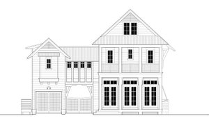 Exterior - Front Elevation for Beach House Plan #443-15 - 5 bed, 5.5 bath