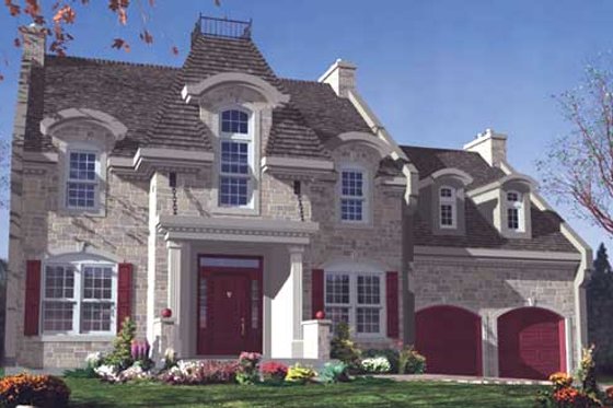 Exterior - Front Elevation for European House Plan #138-285 - 4 bed, 2.5 bath