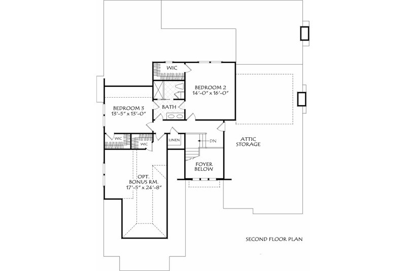 Architectural House Design - Floor Plan - Upper Floor for Farmhouse House Plan #927-1028 - 4 bed, 3.5 bath
