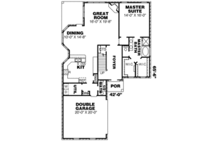 Floor Plan - Main Floor for European House Plan #34-193 - 3 bed, 2.5 bath