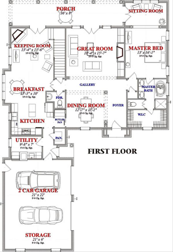 European Floor Plan - Main Floor Plan #63-229