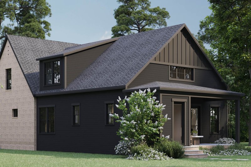 House Plan Design - Exterior - Rear Elevation for Tudor House Plan #461-104 - 5 bed, 2.5 bath