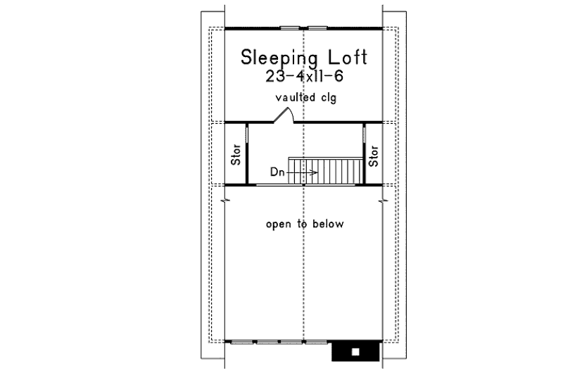 Architectural House Design - Floor Plan - Upper Floor for Cottage House Plan #57-500 - 2 bed, 1 bath