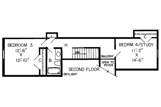 Floor Plan - Upper Floor House Plan #312-187 - 4 bed, 3 bath